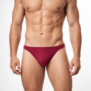 Andrew Christian No-Show Ultra Low Rise Jock Burgundy Size S (28-31) #93423 NWT